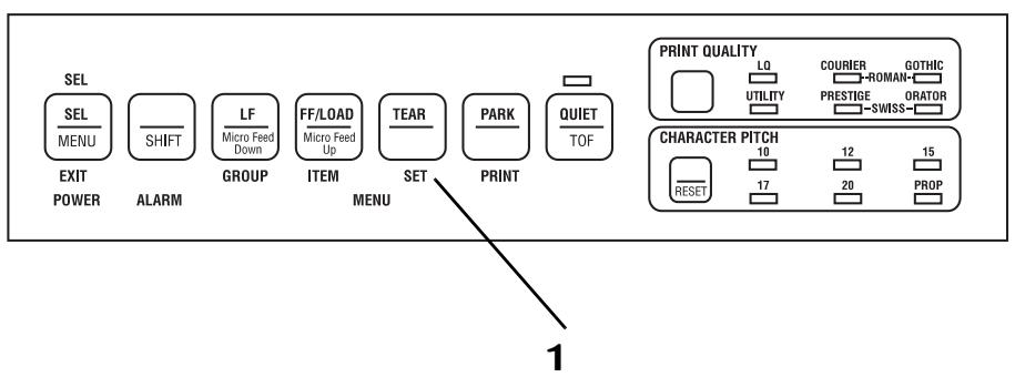 OKI ML 591 - Temporarily Changing the Top of Form Setting for Rear-Feed Paper - 1