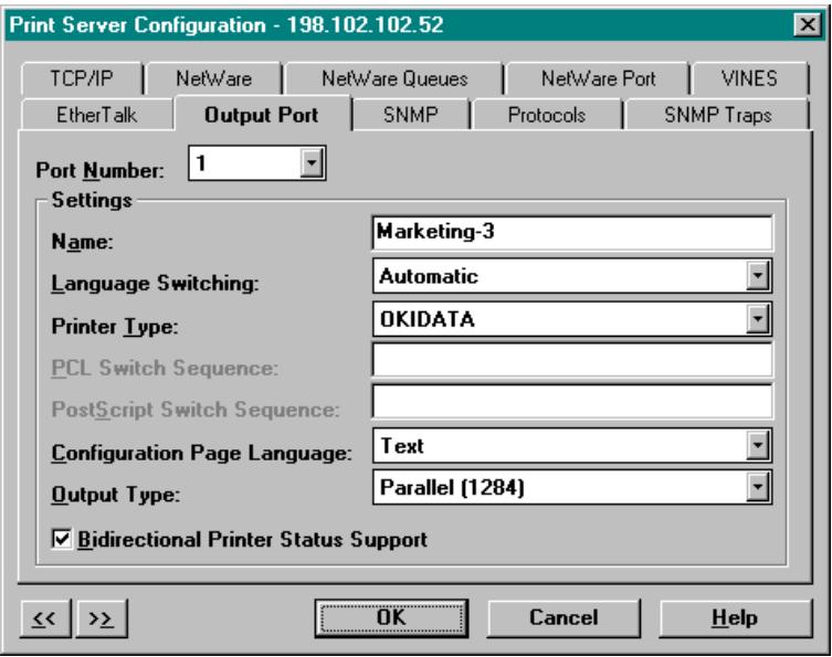 OKI PAGE 14I - Output Port Configuration Options - 1