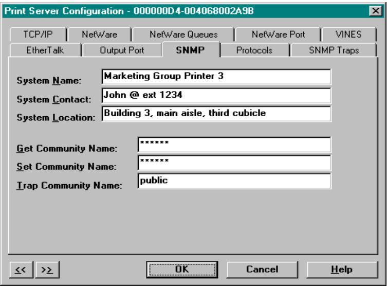 OKI PAGE 14I - SNMP Configuration Options - 1