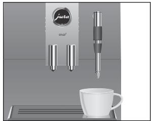 JURA ENA 3 - Cappuccino with the 2-stage frothing nozzle Precondition: READY is shown on the display. - 1