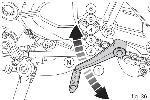 DUCATI 1098 R - Pédale de sélecteur de vitesse (fig. 36) - 2