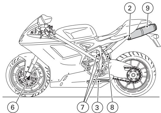 DUCATI 1098 R BAYLISS - Position on motorcycle (fig. 42) - 1