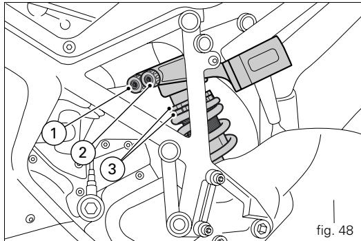 DUCATI 1098 R BAYLISS - Rear shock absorber adjusters (fig. 48) - 1