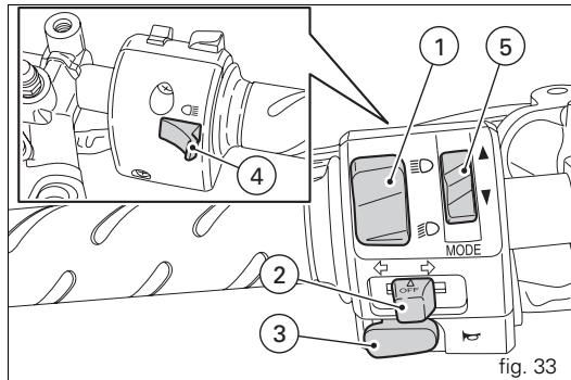 DUCATI MONSTER 1100 - Left-hand handlebar switch (fig. 33) - 1