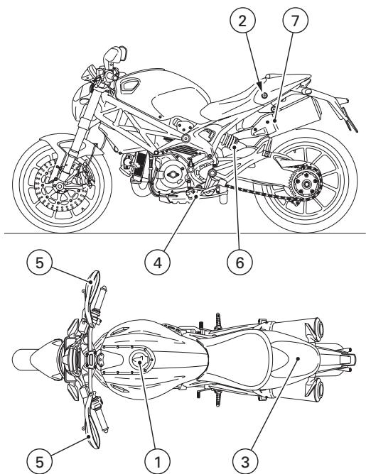 DUCATI MONSTER 1100 - Position on motorcycle (fig. 41) - 1