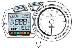 DUCATI MULTISTRADA 1100 - Accessing the additional display functions (fig. 9) - 2