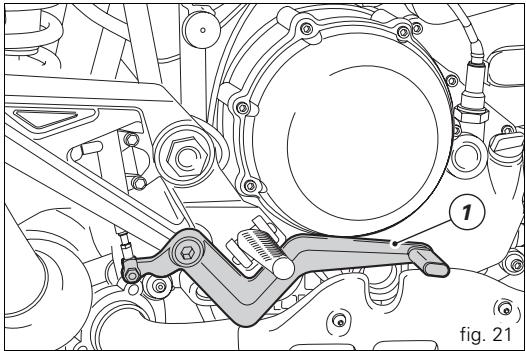DUCATI MULTISTRADA 1100 - Rear brake pedal (fig. 21) - 1