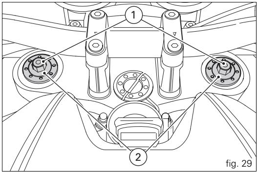 DUCATI S4R S TRICOLORE - Front fork adjusters (MS4RS) (fig. 29 - fig. 30) - 1