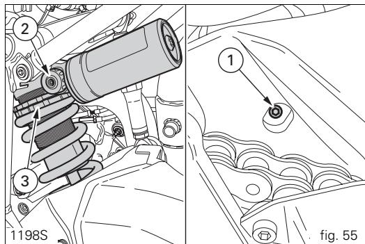DUCATI 1198 - Shock absorber adjusters (fig. 54 and fig. 55) - 2