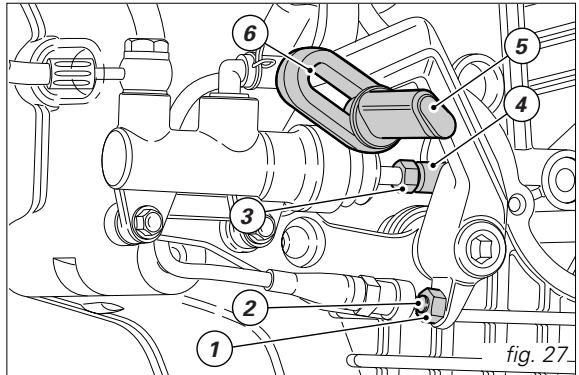 DUCATI 999 - Rear brake pedal adjustment (fig. 27) - 1