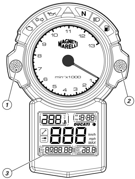 DUCATI 999 - Resetting the trip meter - 1