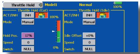 FUTABA 14MZ - Throttle hold setting - 1