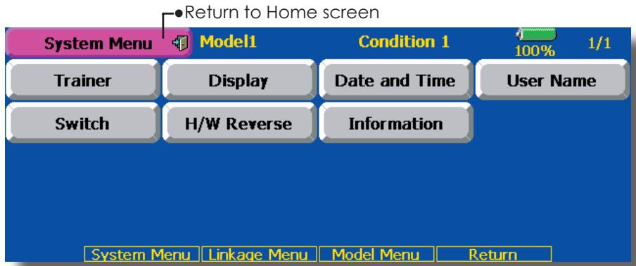 FUTABA 14MZ - SYSTEM MENU - 1
