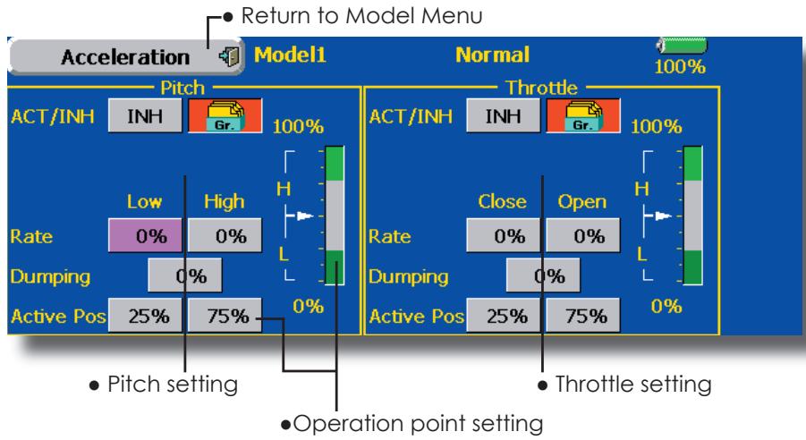 FUTABA 14MZ - Example of acceleration function use - 1