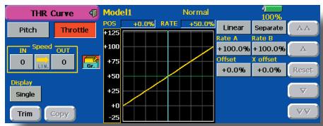 FUTABA 14MZ - Throttle curve setting - 1