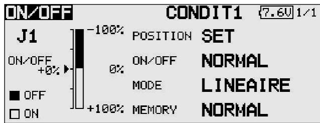 FUTABA T-12 FG - Options du MENU de selection des interrupurteurs - 3