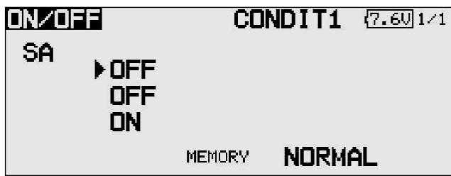 FUTABA T-12 FG - Options du MENU de selection des interrupurteurs - 2
