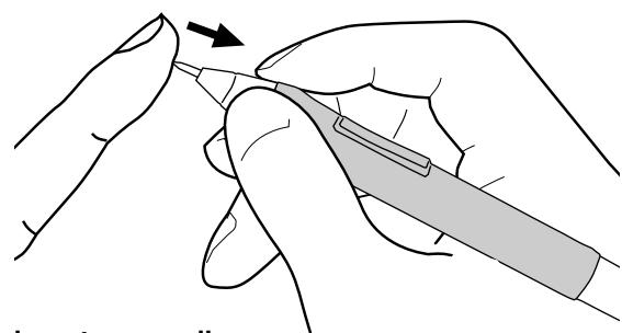 WACOM DTZ-1200W - To remove the old nib: - 1