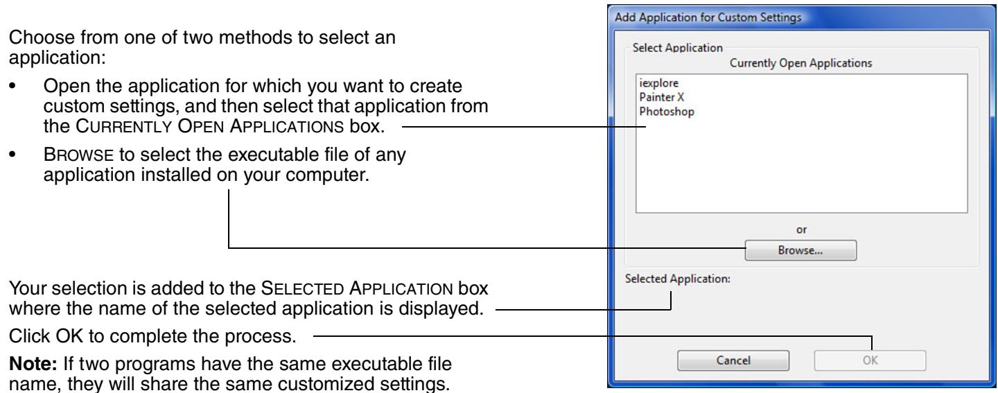 WACOM INTUOS 4 - CREATING AN APPLICATION-SPECIFIC SETTING - 1