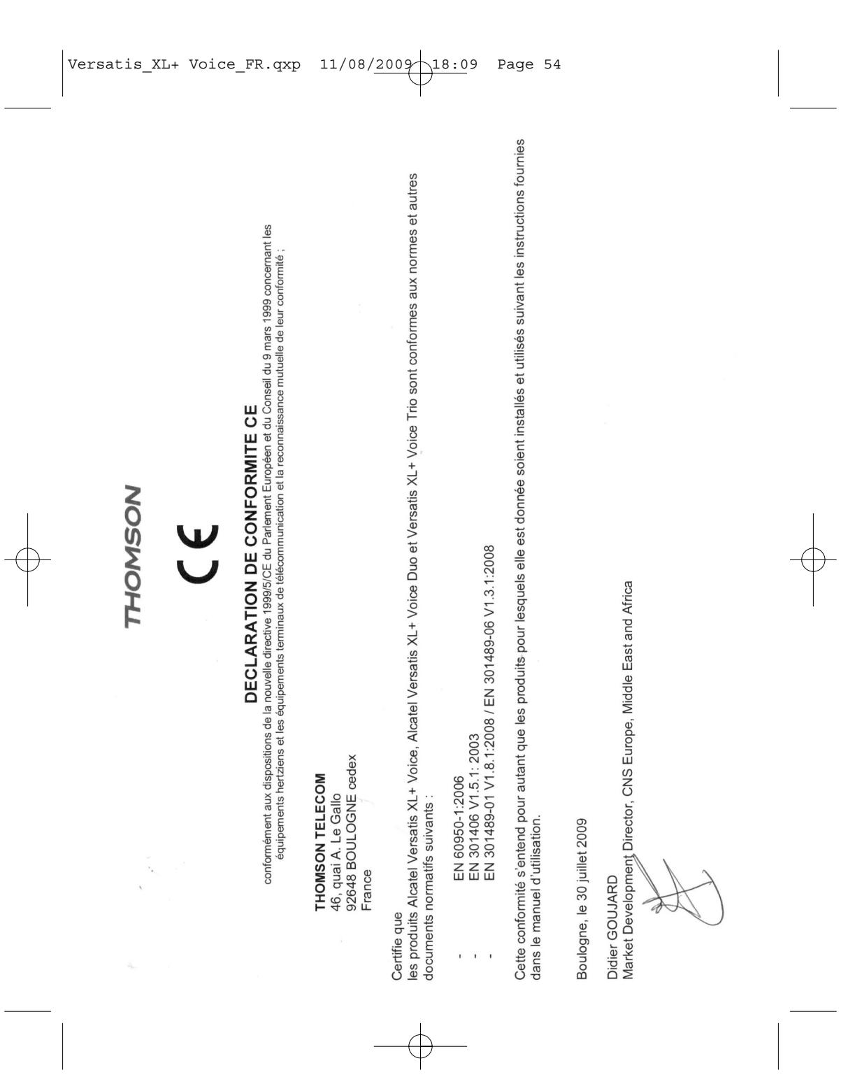 ATLINKS VERSATIS XL PLUS VOICE TRIO - Sécurité - 2
