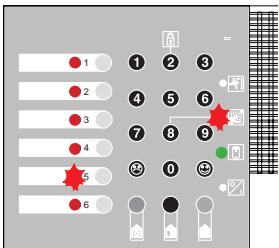 LEGRAND 432 07 - Le voyant "alarme" clignote en même temps qu'un ou plusieurs voyants de boucle (exemple : détection boucle 5) - 1