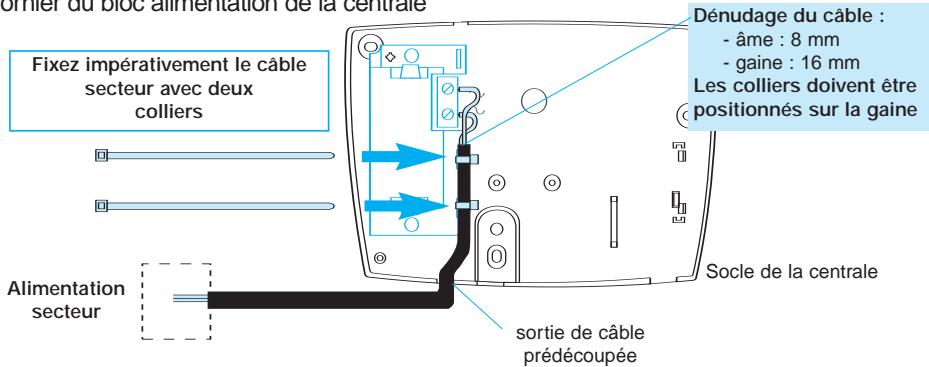 LEGRAND 432 15 - Connectez un câble d'alimentation secteur sur le bornier du bloc alimentation de la centrale - 1