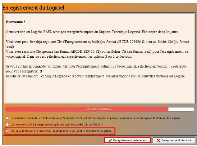 LEGRAND 625 13 - Enregistrement de votre clé d'utilisation - 1