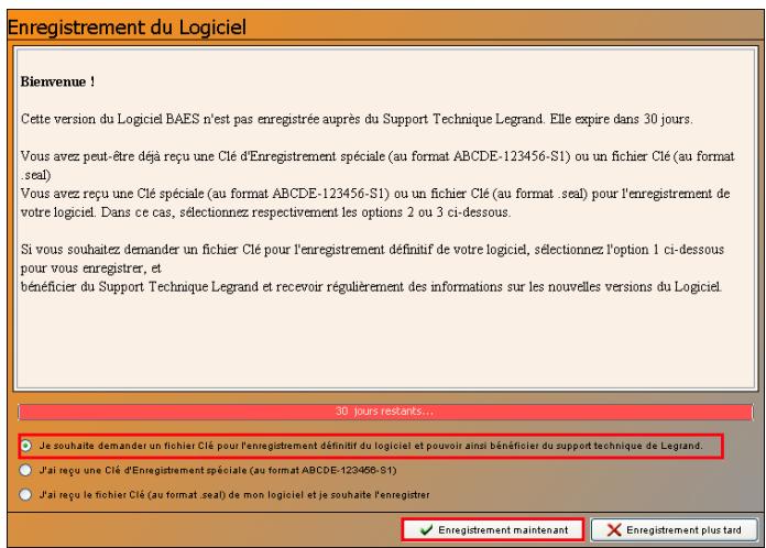 LEGRAND 625 13 - Demande de clé d'utilisation - 1