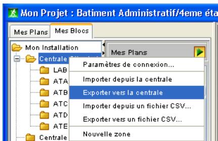 LEGRAND 625 13 - Étape 5 - exporter la configuration vers la centrale - 1