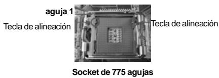 aguja 1 Tecla de alineación Tecla de alineación Socket de 775 agujas