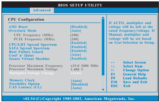 ASROCK K10N750SLI-110DB - CPU Configuration - 1