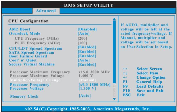 ASROCK K10N750SLI-110DB - Multiplier/Voltage Change - 1