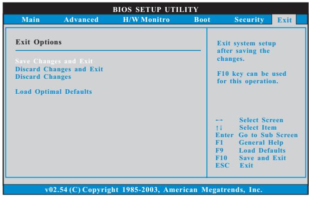 ASROCK K10N750SLI-110DB - Exit Screen - 1
