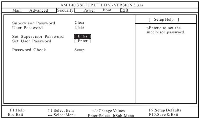 ASROCK K7VT6-C - Security Setup Menu - 1
