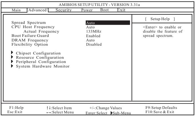 ASROCK K7VT6-C - Advanced BIOS Setup Menu - 1