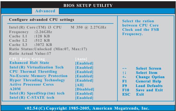ASROCK CORE 100HT-BD - CPU Configuration - 1