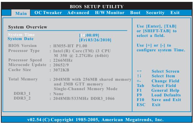 ASROCK CORE 100HT-BD - Main Screen - 1