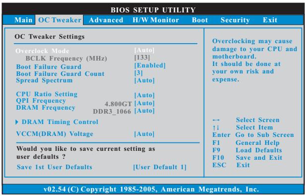 ASROCK CORE 100HT-BD - OC Tweaker Screen - 1
