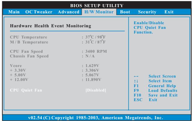 ASROCK G41M-GS3 - Hardware Health Event Monitoring Screen - 1