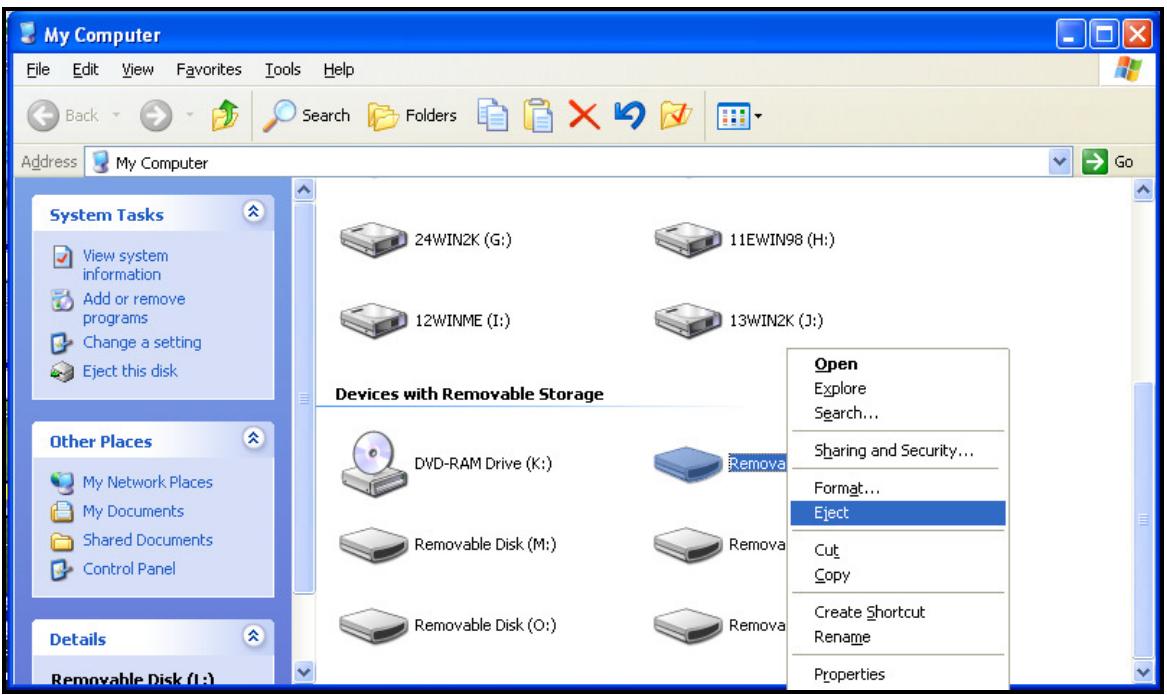 TRANSCEND TS-RDM2S - Removing the Multi-Card Reader in Windows® Me, 2000, XP and Vista™ - 3