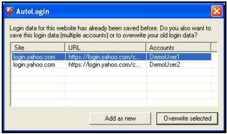 TRANSCEND TS0GSJ25 - Saving Multiple Logins for one Website - 1
