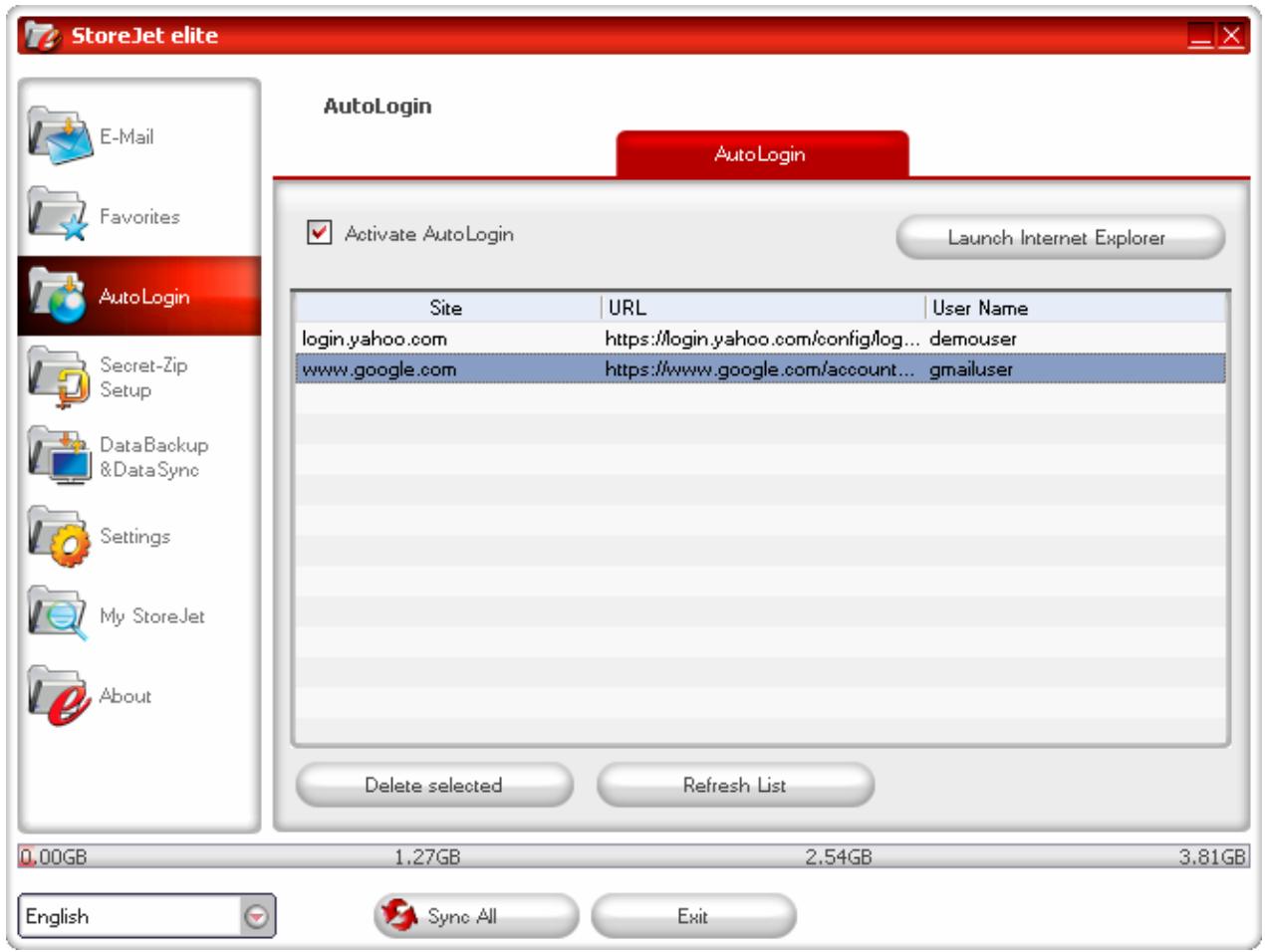 TRANSCEND TS120GSJ25S-C - Changing / Modifying / Deleting your saved Login Data - 2