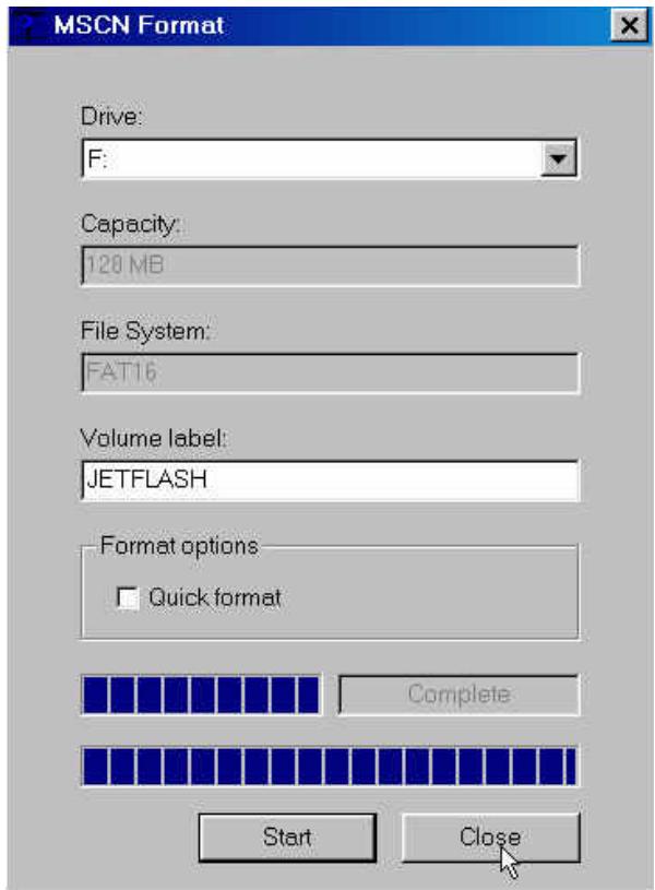 TRANSCEND TS128MJFLASHM - To Recover JetFlash in Windows 98SE - 8