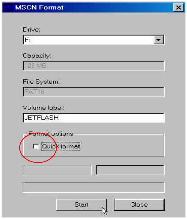 TRANSCEND TS128MJFLASHM - To Recover JetFlash in Windows 98SE - 7