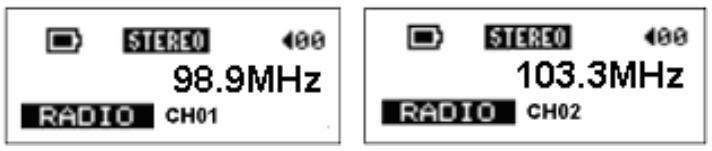 TRANSCEND TS256MJF-MP3 - Select a Preset Channel - 1