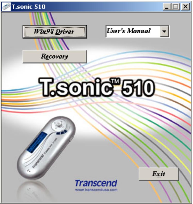 TRANSCEND TS256MMP510 - Recovering the T.sonic in Windows® Me, 2000, and XP - 1