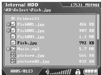 TRANSCEND TS25PSP20G - Note: Only available in File List Mode and Thumbnail Mode. - 1