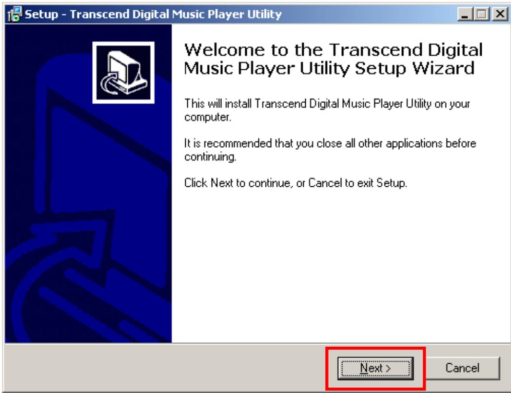 TRANSCEND TS2GMP630 - Installing the Digital Music Player Utility Program - 3