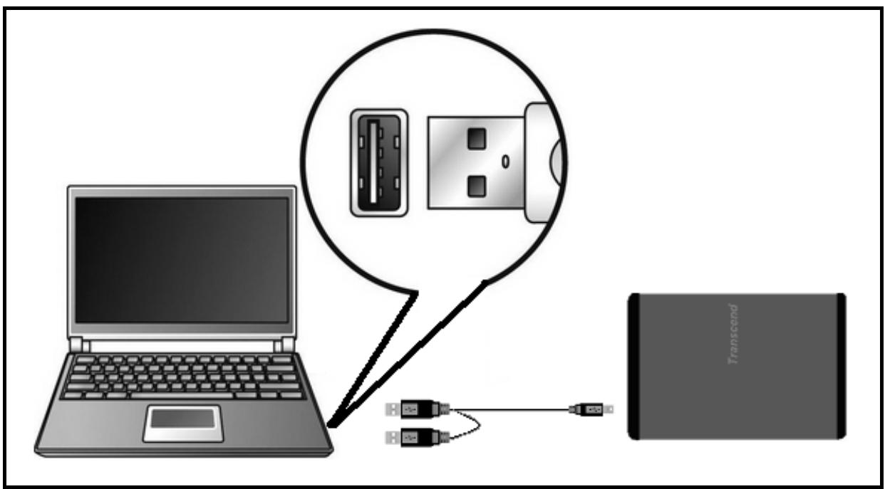 TRANSCEND TS40GSJ25B - Connecting to a Computer - 2