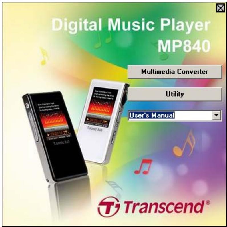 TRANSCEND TS4GMP840 - Installing the MP840 Software - 1